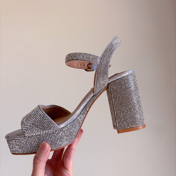 Steve Madden Emberly Platform Sandal In Rhinestone - Picture 6 of 10